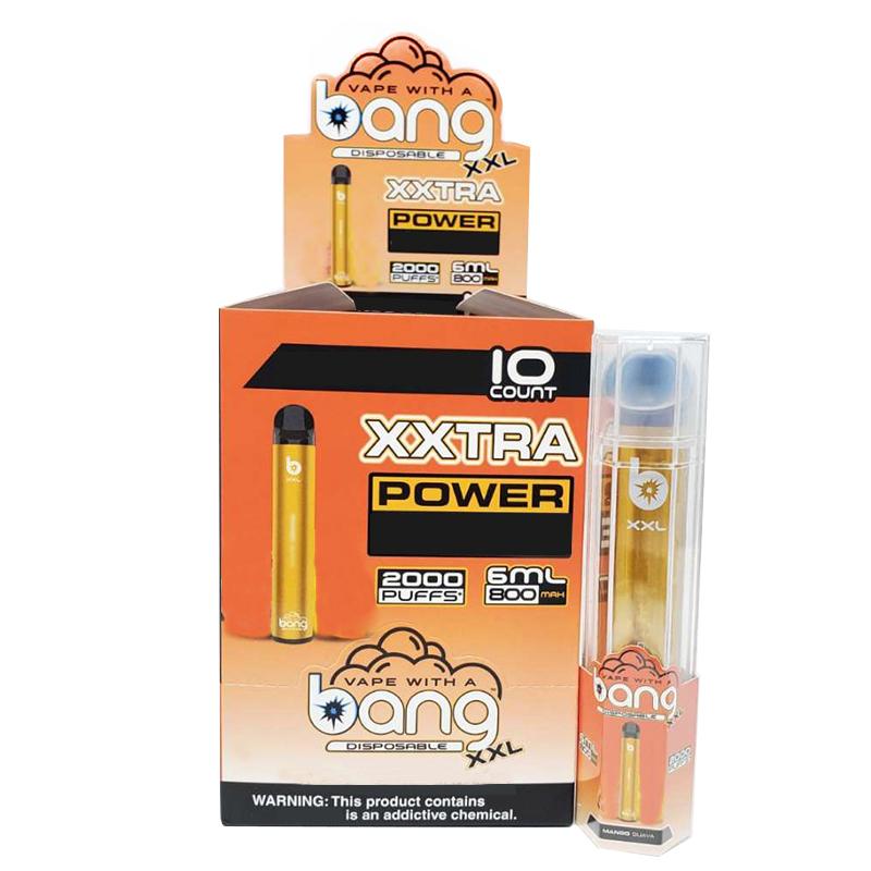 Bang XXL Penna vape monouso a penna elettronica Sigarette per dispositivi 800mAh Batteria 6ml Pods Vuoto Vuoto Vuoto Original Vapori 2000 Puffs Kit all\'ingrosso